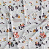 Mountain Tree Kids Printed Fabric in Grey